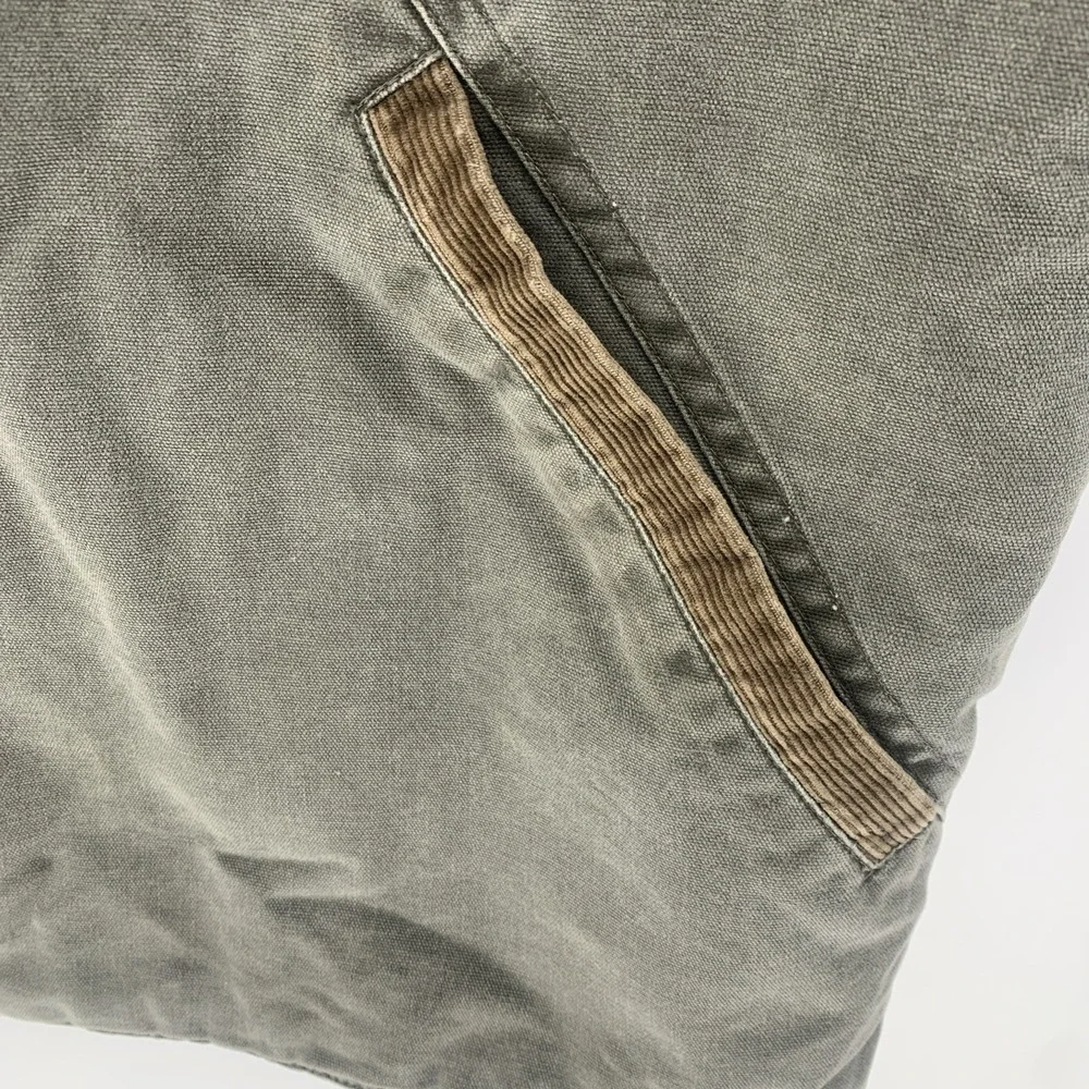 Wrangler Men's Sherpa Lined Vest Green 2XL Zip Button Pockets Workwear